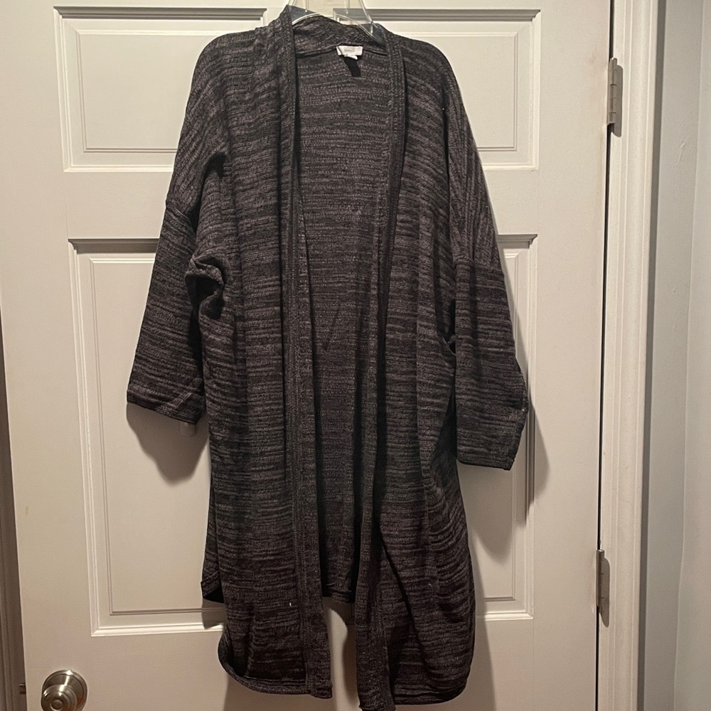 J. Jill Charcoal Open-Front Cardigan